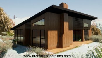 2 bedroom 2 bathroom Skillion Roof Design